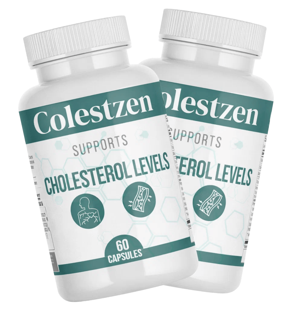 Two bottles of Colestzen natural cholesterol support supplement